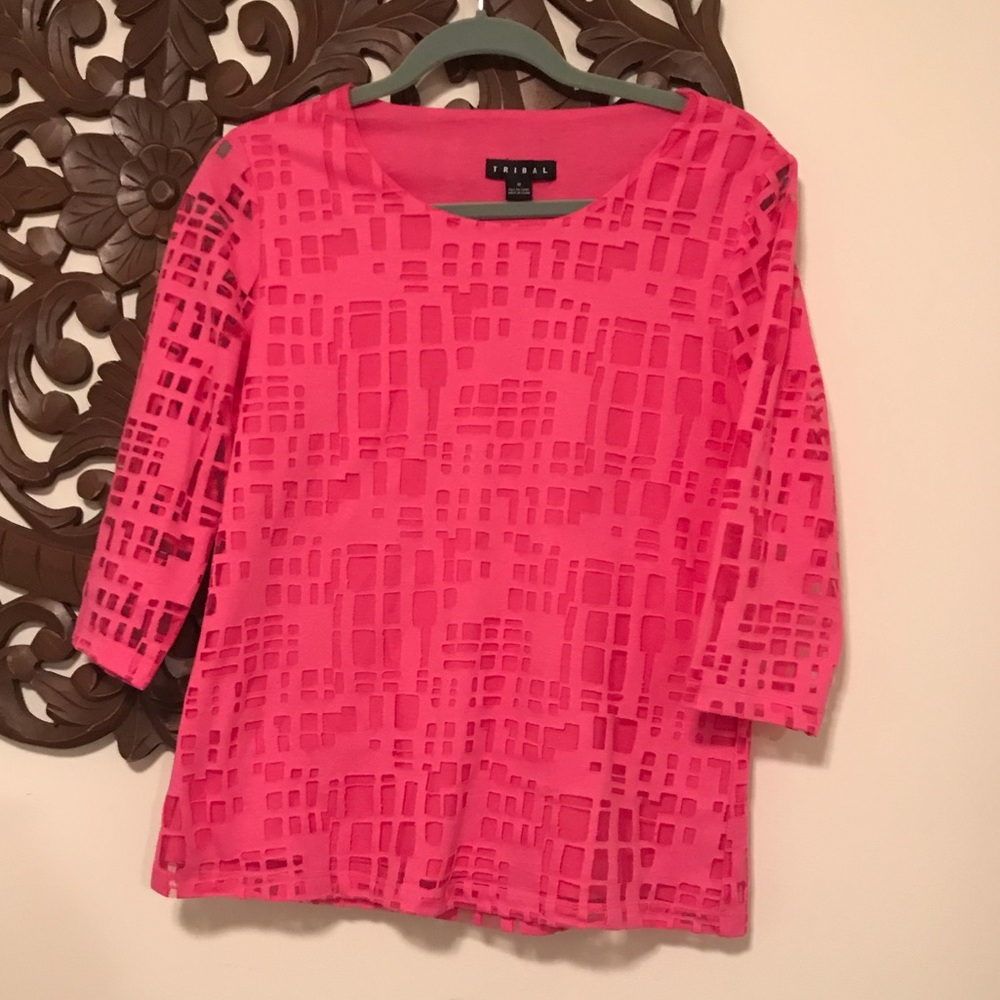 Tribal pink shirt. Size Medium